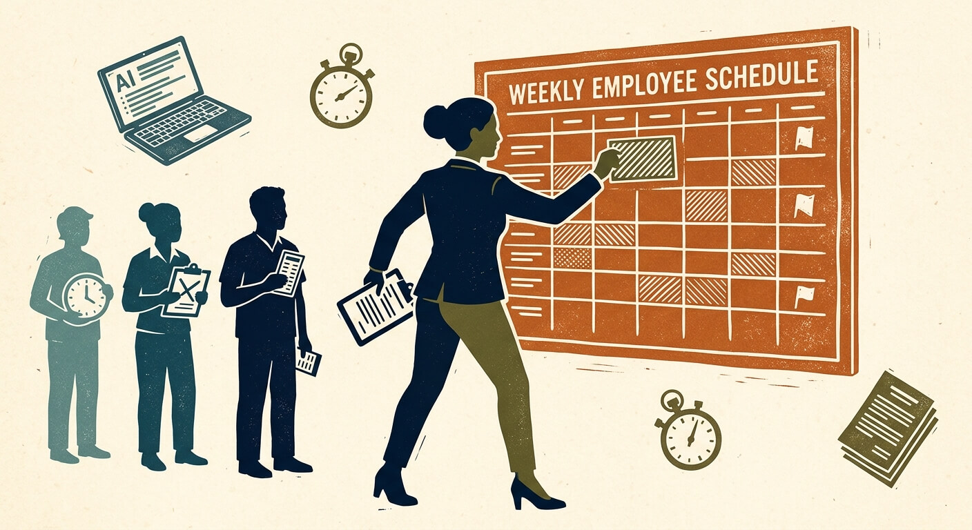 Using AI to create a simple employee schedule that accounts for availability, labor laws, and overtime costs